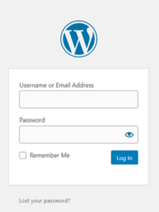 WordPress Admin Login Area