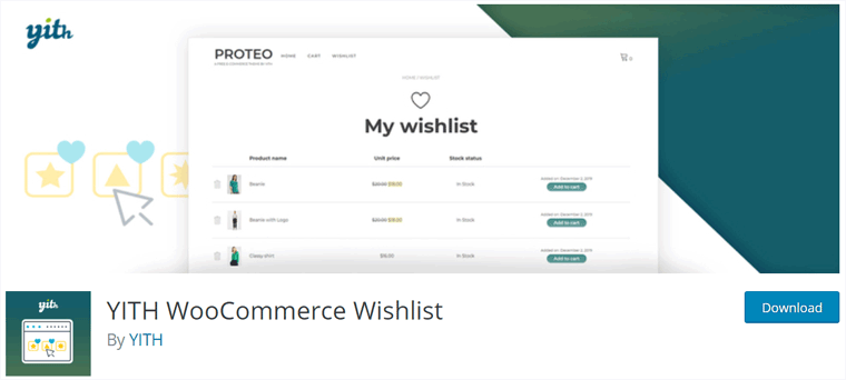 WooCommerce YITH Wishlist Plugin