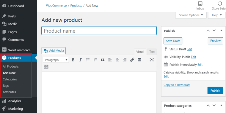 Add Product in WooCommerce