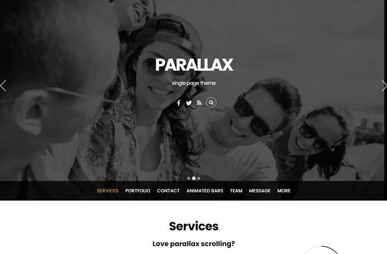Parallax One Page WordPress Theme