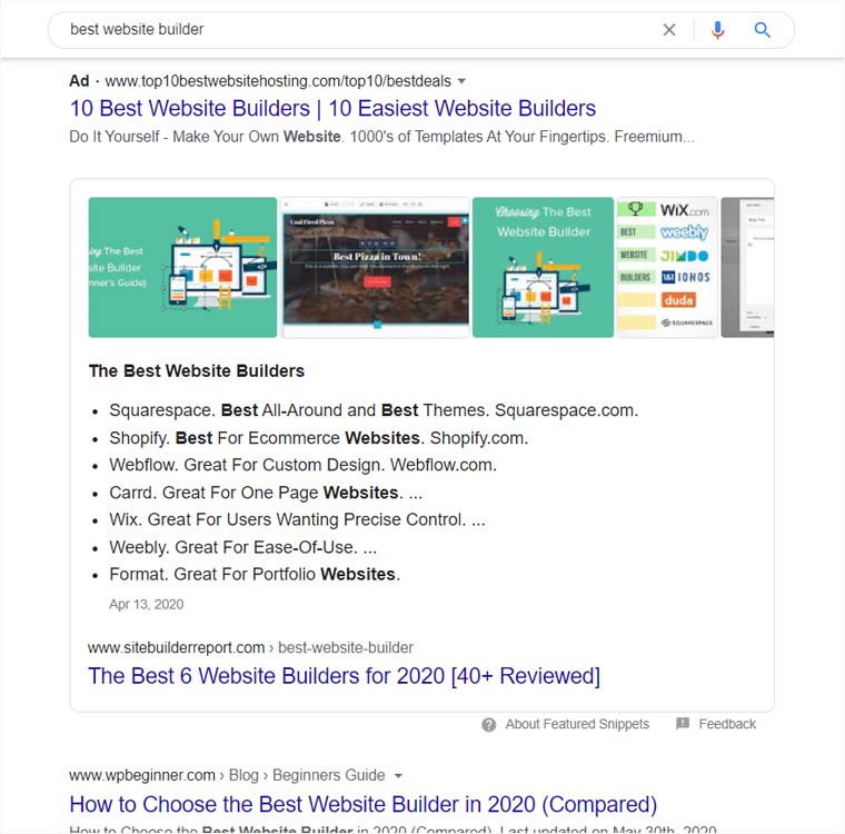 Best Website Builder Google Result