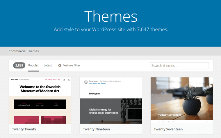 Official WordPress Themes Repository