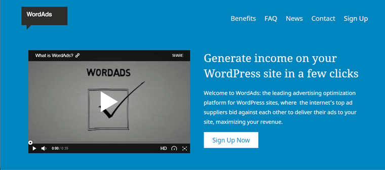 WordAds WordPress.com Advertising Program