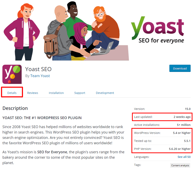 Updates and Compatibility Details of Yoast Plugin