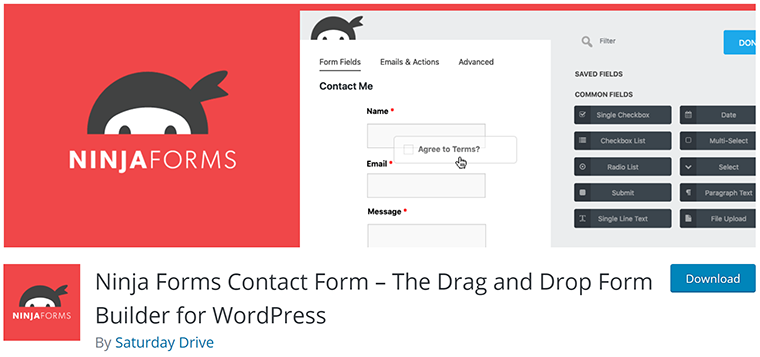Ninja Forms Popular WordPress Contact Form Plugin