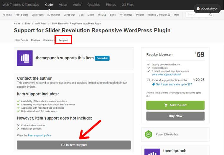 Support Option for CodeCanyon Plugin Slider Revolution