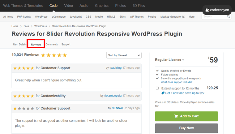 User Reviews for Slider Revolution WordPress Plugin