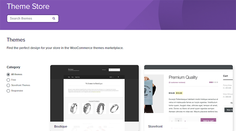Themes Store of WooCommerce