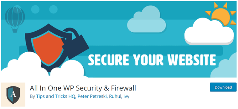 All in One WP Security & Firewall WordPress malware removal plugin