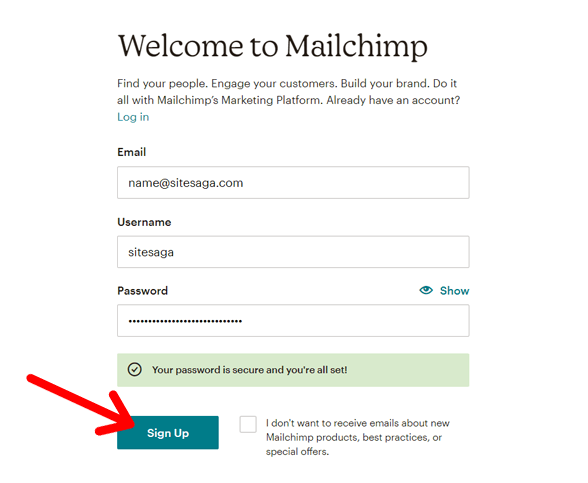 Create Mailchimp Email Marketing Account