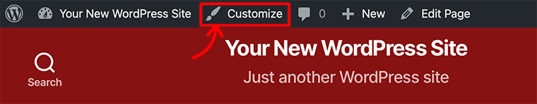 Access Customizer from your Site