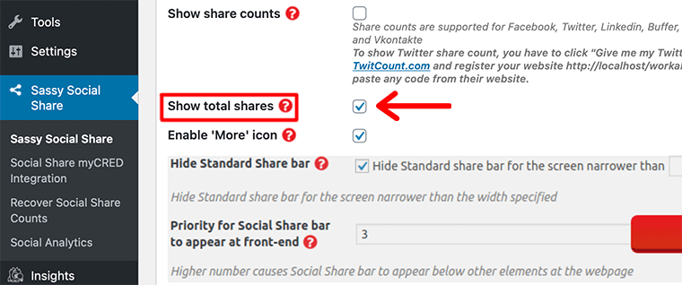 Enable Share Counts in Sassy Social Share