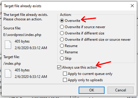 Overwrite Existing Files