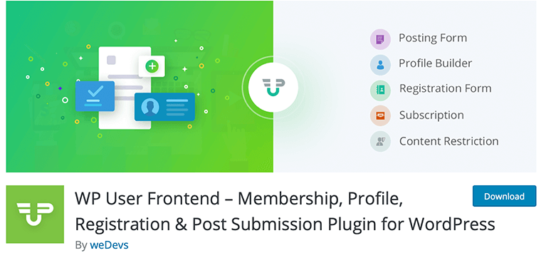 WP User Frontend - Free WordPress Membership Plugin