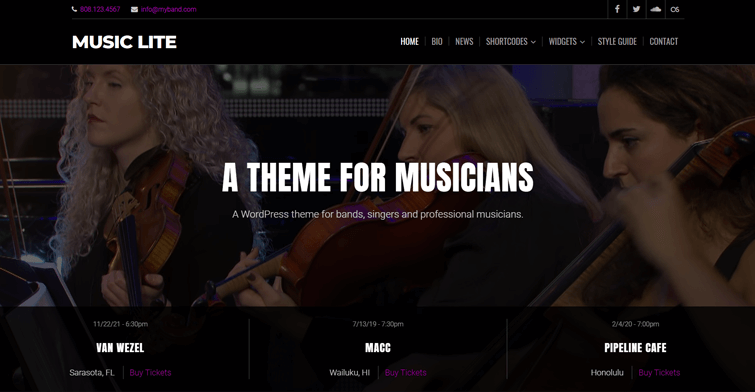 Music Lite WordPress Theme Free