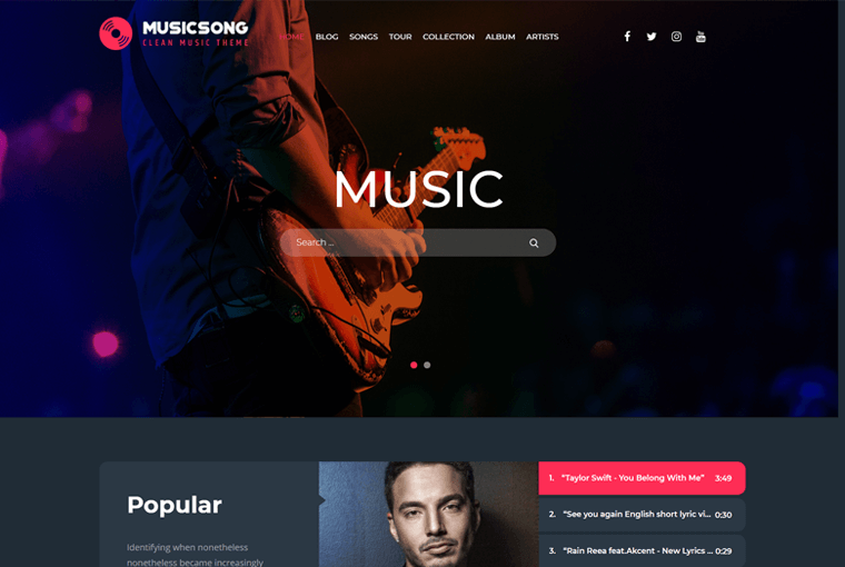 Musicsong WordPress Theme