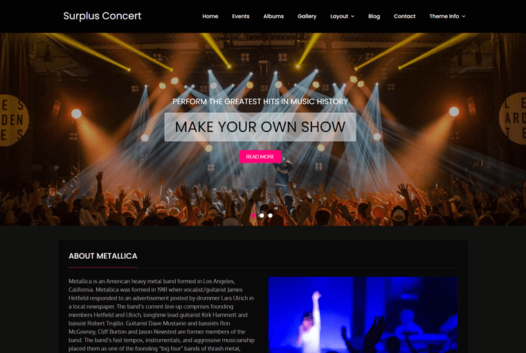 Surplus Concert WordPress Theme Free