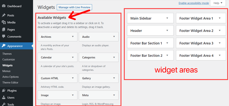 WordPress Widgets & Widget Areas