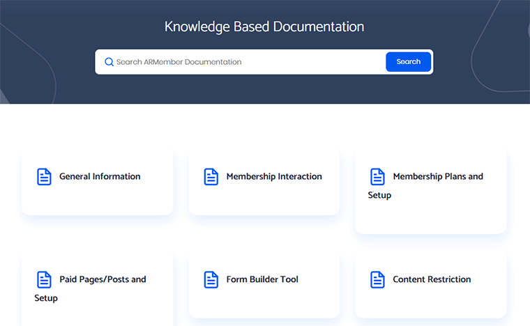 ARMember Knowledge Based Documentation