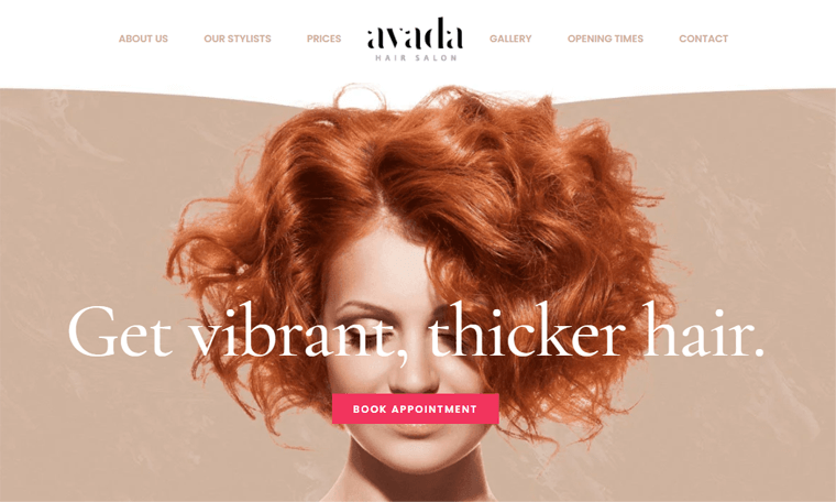 Avada SalonWebsite One Page Scrolling Website Demo