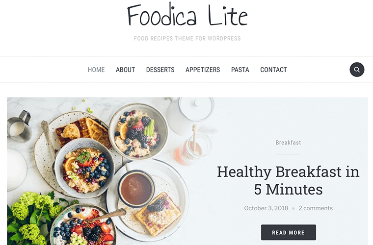 Foodica - Best Free SEO Optimized WordPress Theme
