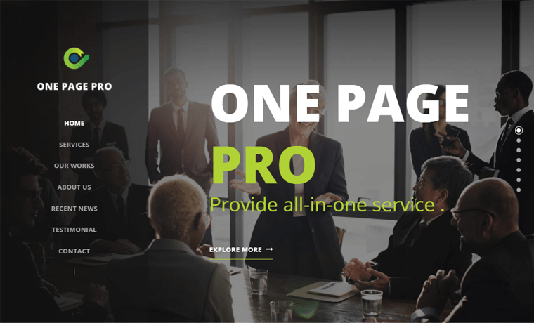 One Page Pro Theme