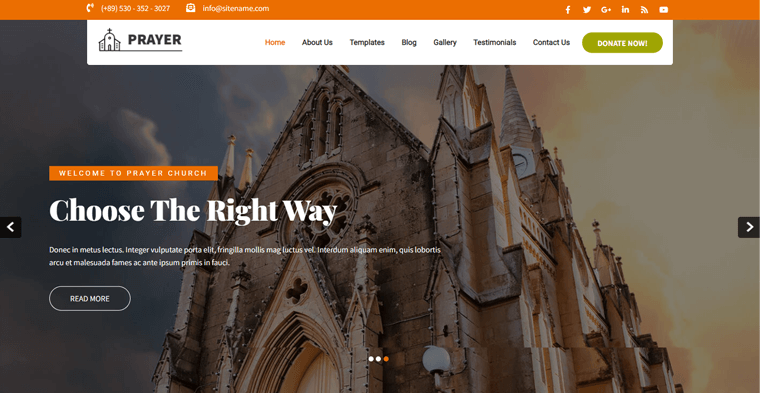 Prayer Lite Free Church WordPress Theme