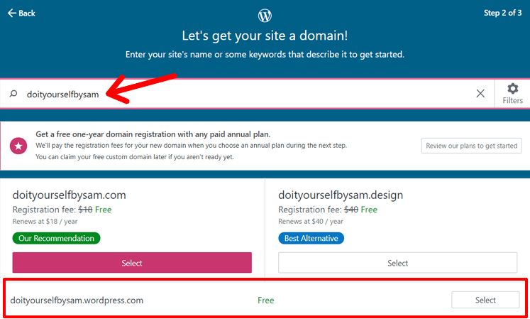 Get Domain for Your WordPress.com Blog