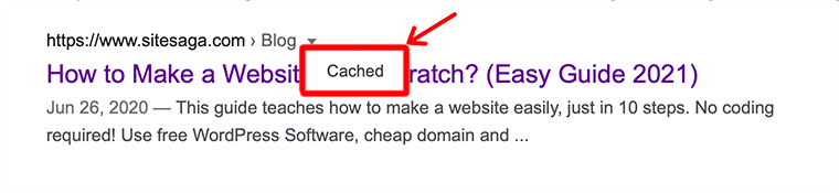 Google Cached Option
