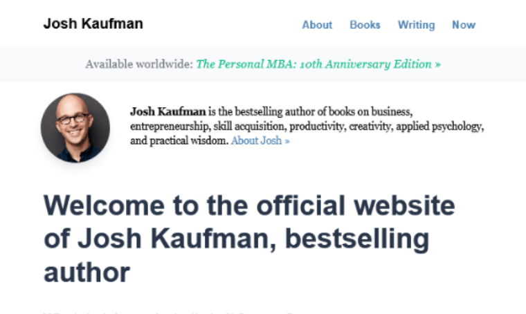 Josh-Kaufman-personal-Website