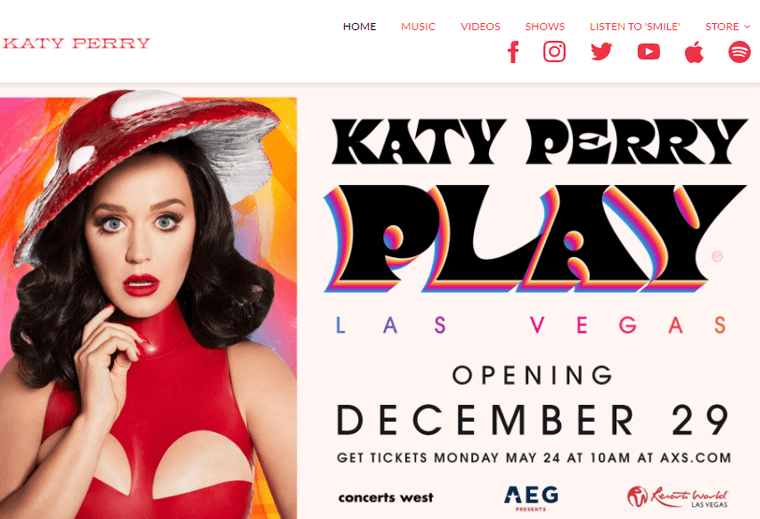 Katy-Perry-Websites personal websites for famous people