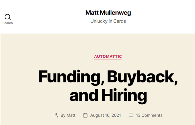 Matt-Mullenweg-Website fundraising websites