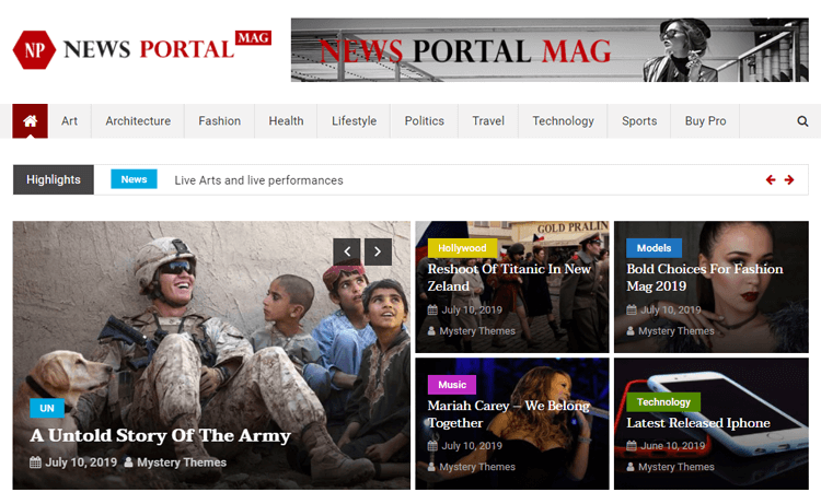 News Portal free WordPress magazine themes