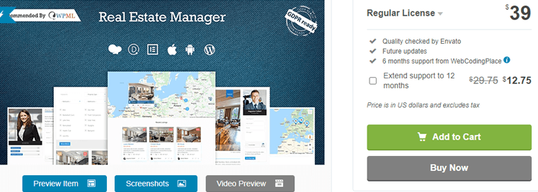 WordPress real estate manager