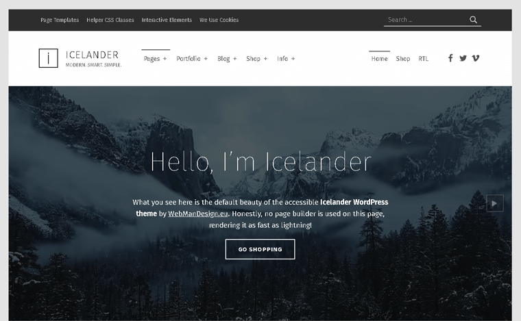Icelander Premium WordPress Theme