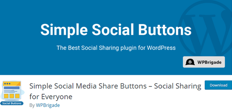 Simple Social Buttons Social Share WordPress Plugins