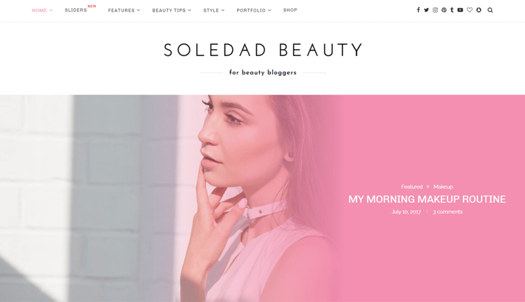 Soledad Beauty Blog WordPress Theme