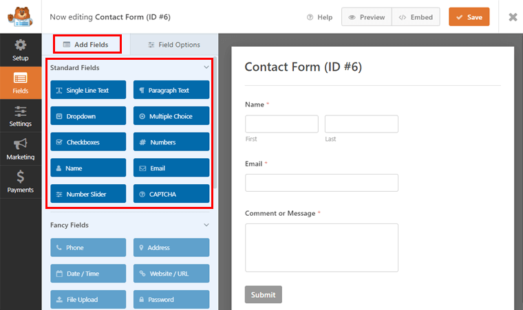 Editing Section of Simple Contact Form