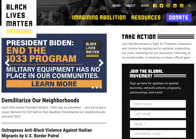 Black Lives Matter- impressive WordPress websites
