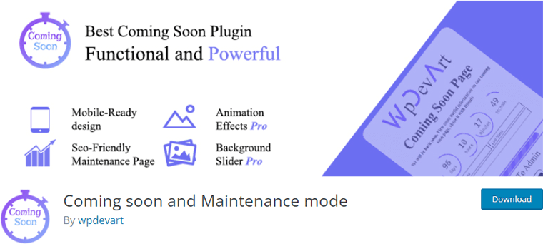 Coming soon and maintenance mode