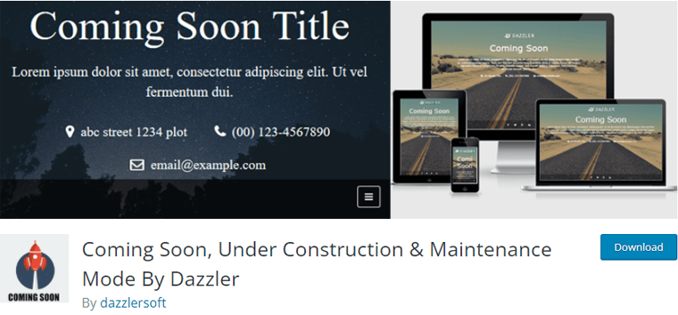 Coming Soon, Under Construction & Maintenance Mode By Dazzler