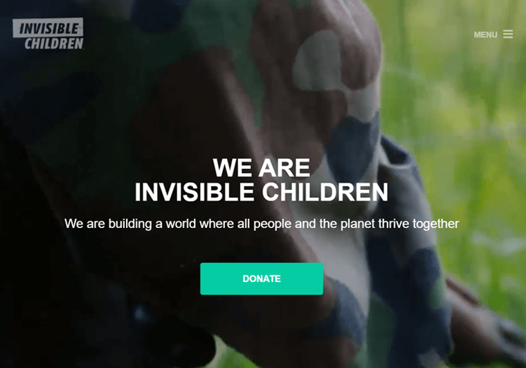 Invisible Children- WordPress website examples