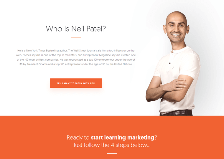 Neil Patel-WordPress personal website examples