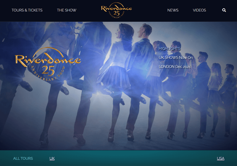 Riverdance- WordPress site examples