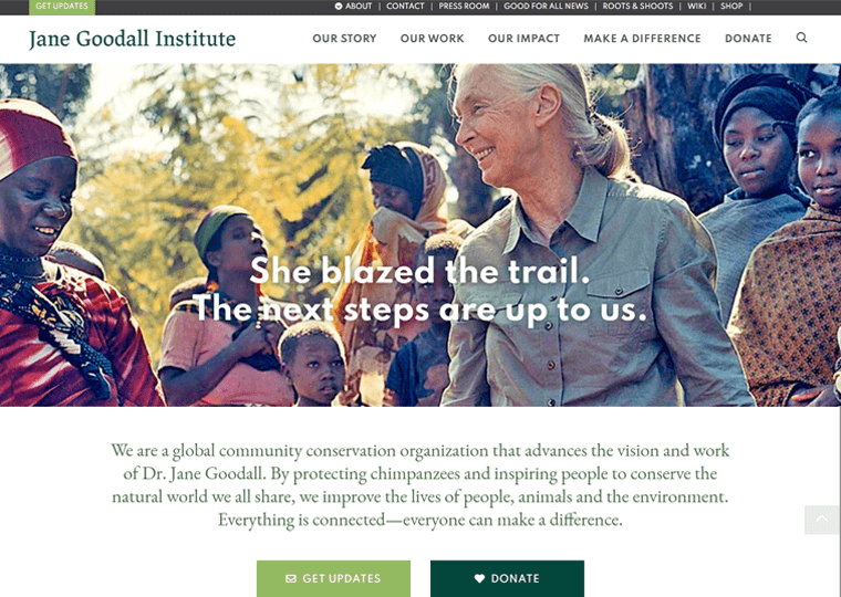 The Jane Goodall Institute-WordPress site examples