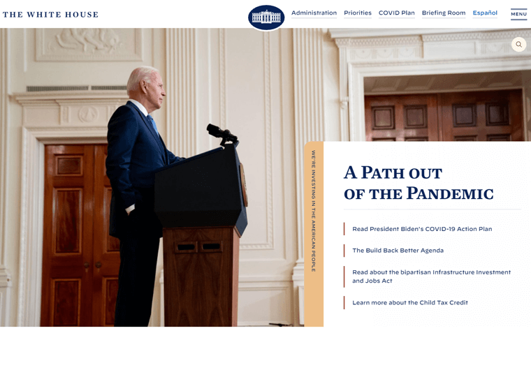 The White House- WordPress site example