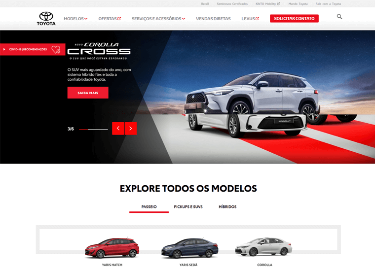 Toyota- examples of WordPress business sites