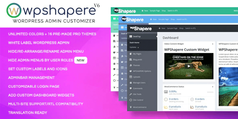 WPShapere - WordPress Dashboard Plugin 