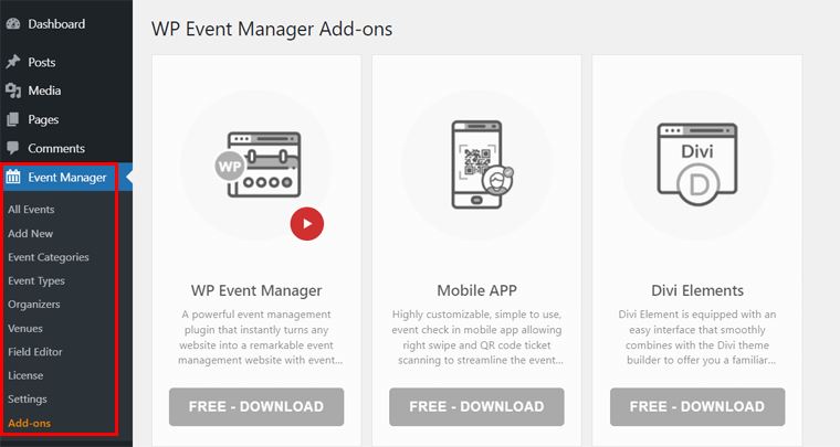 WP Event Manager Add-ons