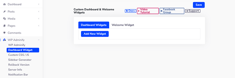 WP Adminify Dashboard Widget